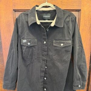 Wildfang black utility "Essential Shacket"